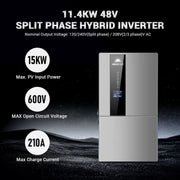 SunGold Power Hybrid Solar Kit 11.4KW 48V Split Phase 20.48KWH/51.2KWH Lithium Battery 450 Watt Solar Panel SGH-11N5E